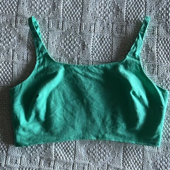 House of Harlow Women's Two Piece Seafoam Green Linen Jumpsuit with Belt Size L - Picture 5 of 14